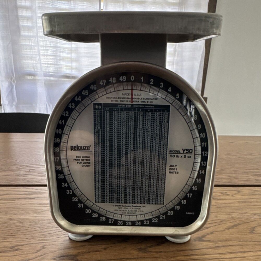Pelouze Y50 Mechanical Postal Scale Stainless Steel Platform 50lb